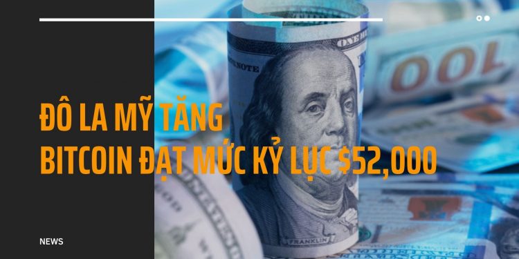 Đô la tăng do hy vọng phục hồi của Mỹ, Bitcoin đạt mức kỷ lục $52,000