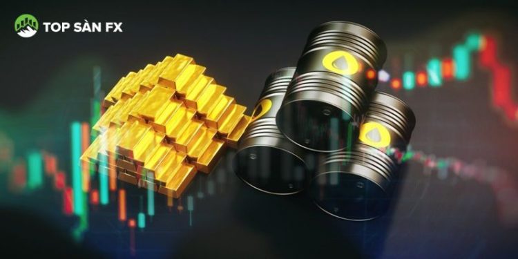 Giá vàng thế giới giảm về dưới 5.000 USD/oz trong khi dầu thô tiếp tục tăng
